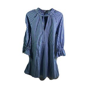Who What Where Dress Womens Size M Medium Checks Dorthy of Oz Cottage Core Blue
